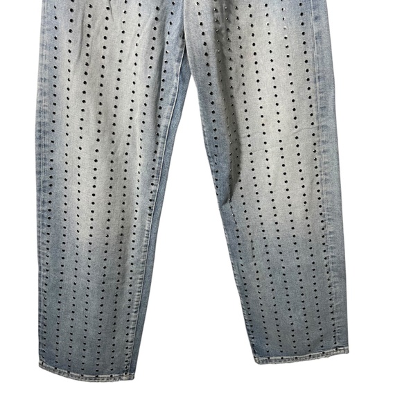 7 For All Mankind Luxe Vintage Jennifer Studded High Rise Straight Jeans Sz 27 - Picture 4 of 10
